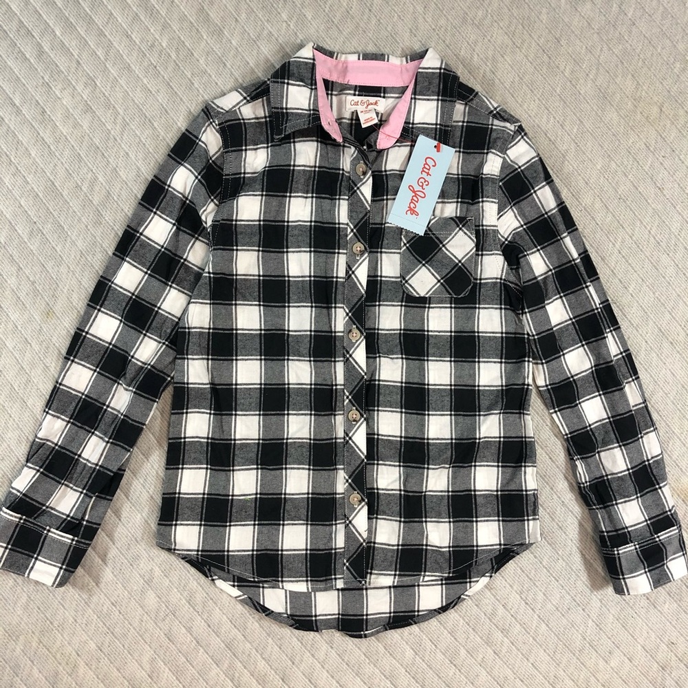 Kids Medium Cat & Jack Long Sleeve Button Up Shirt